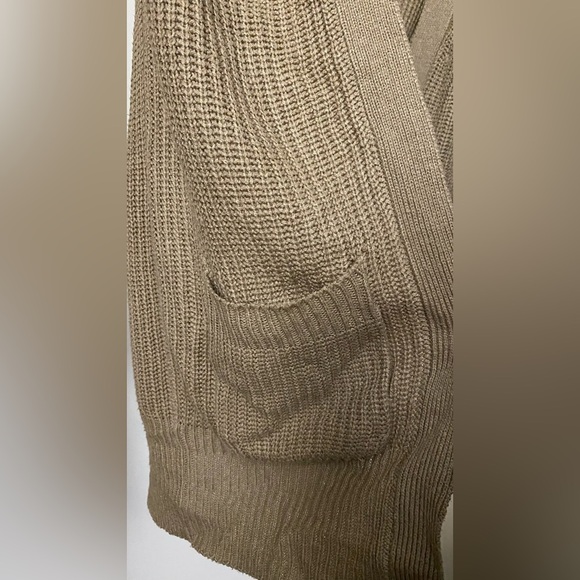 Ambiance Beige Knit Long Cardigan Size Small - Picture 2 of 7